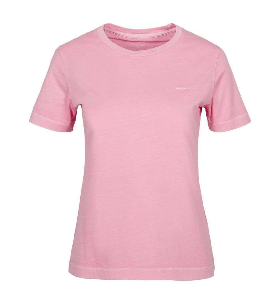 T-Shirt à col C Sunfaded Regular Fit - Rose géranium