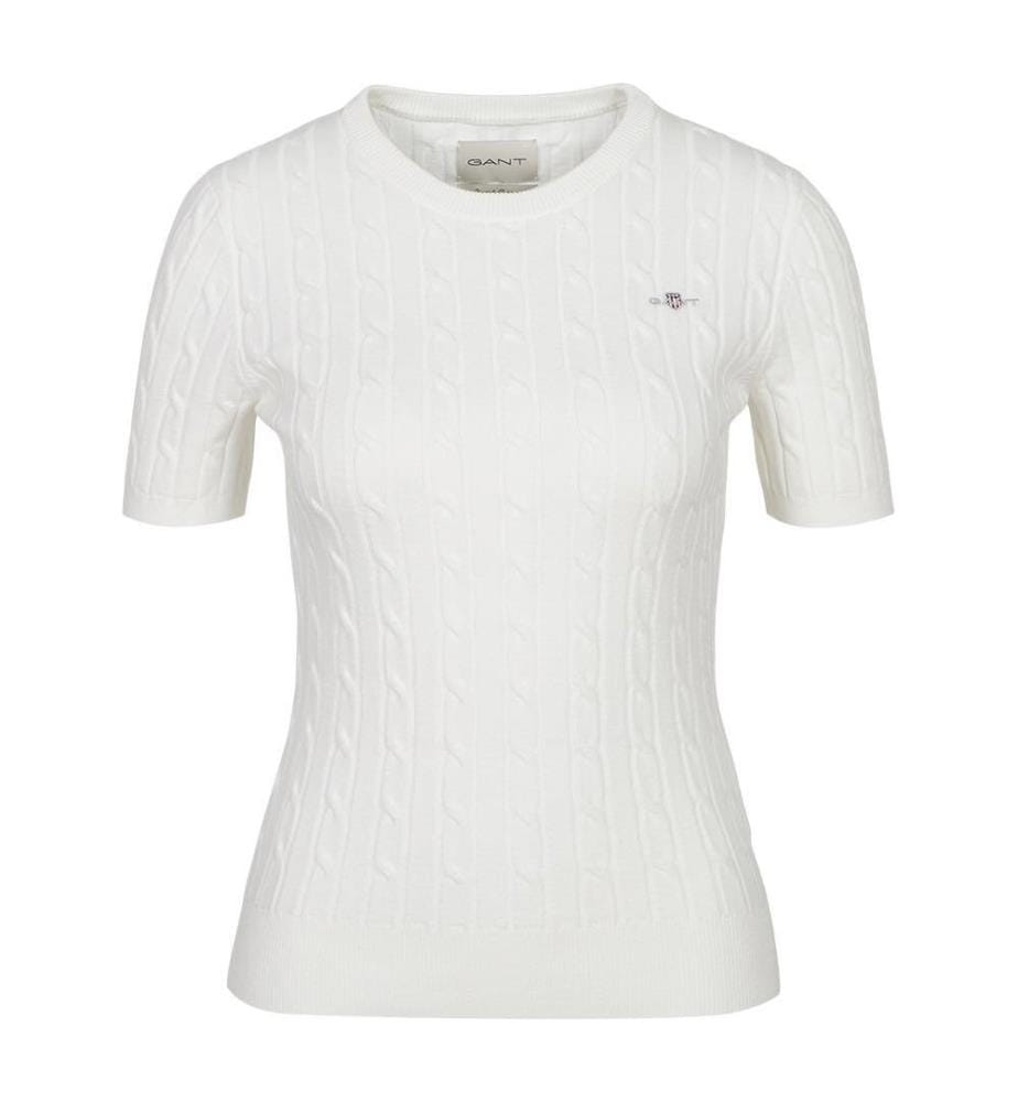 T-Shirt en coton extensible à col C - coquille d'uf