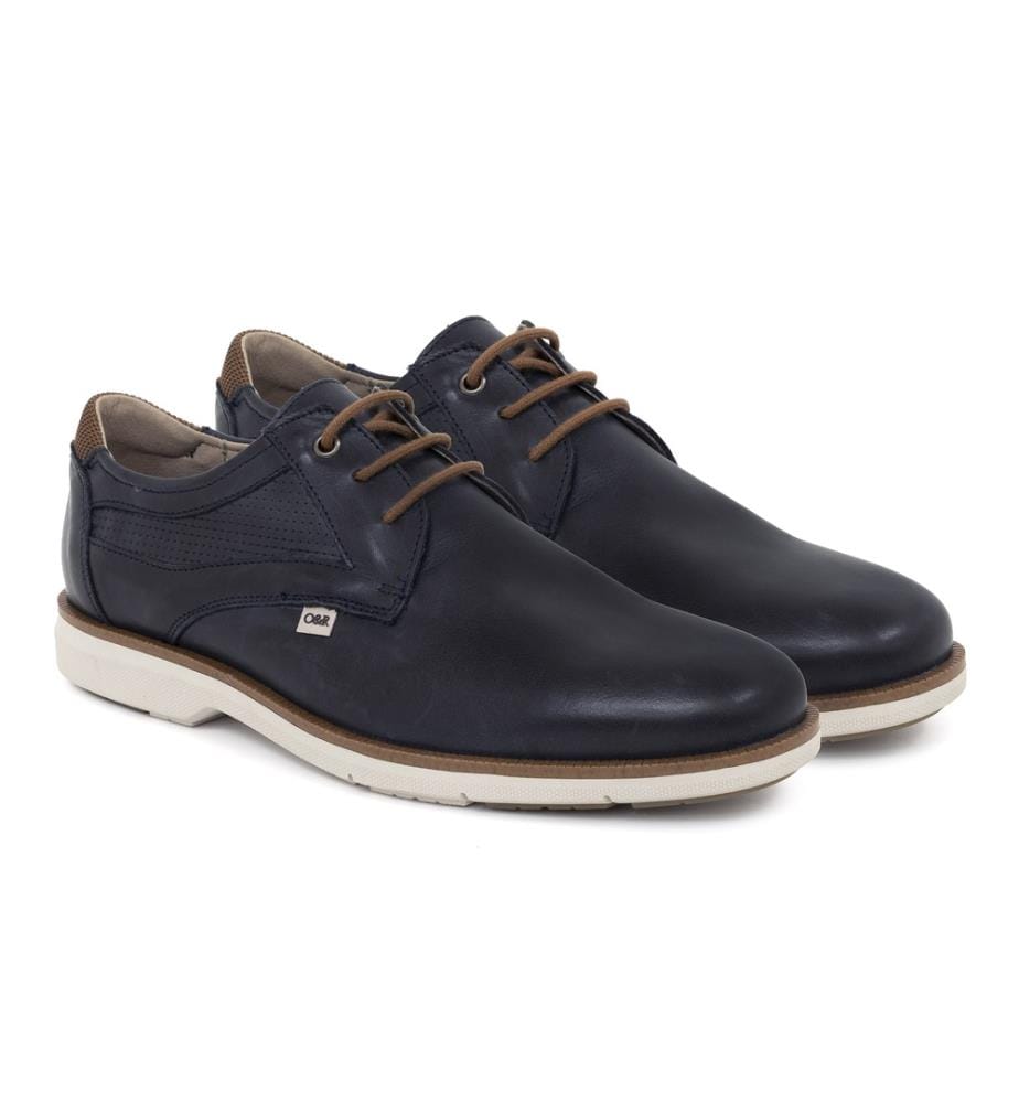 Derby en cuir - Bleu