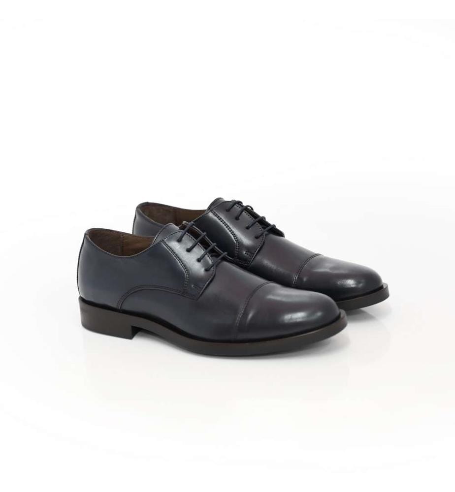 Derby en cuir bleu