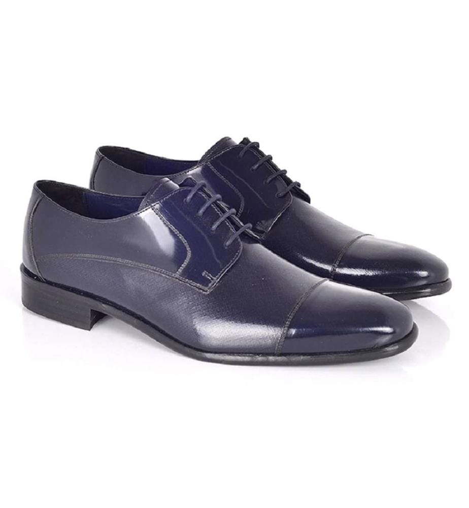 Derby en cuir bleu