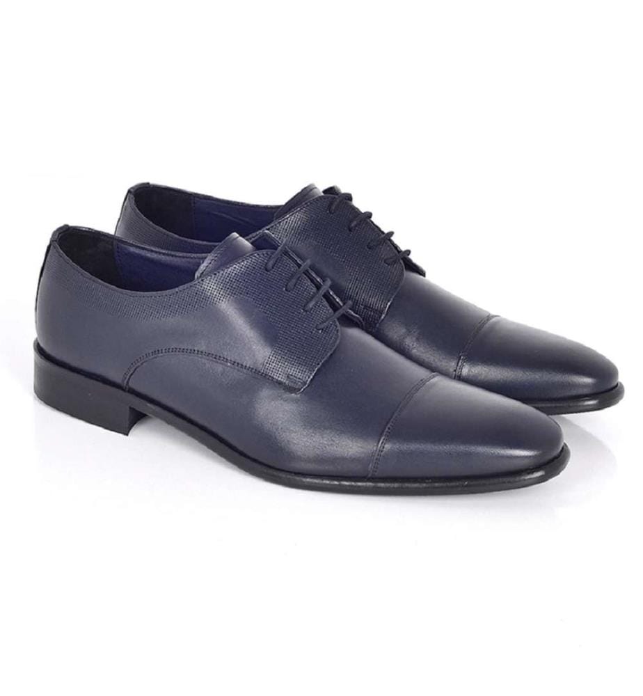 Derby en cuir bleu