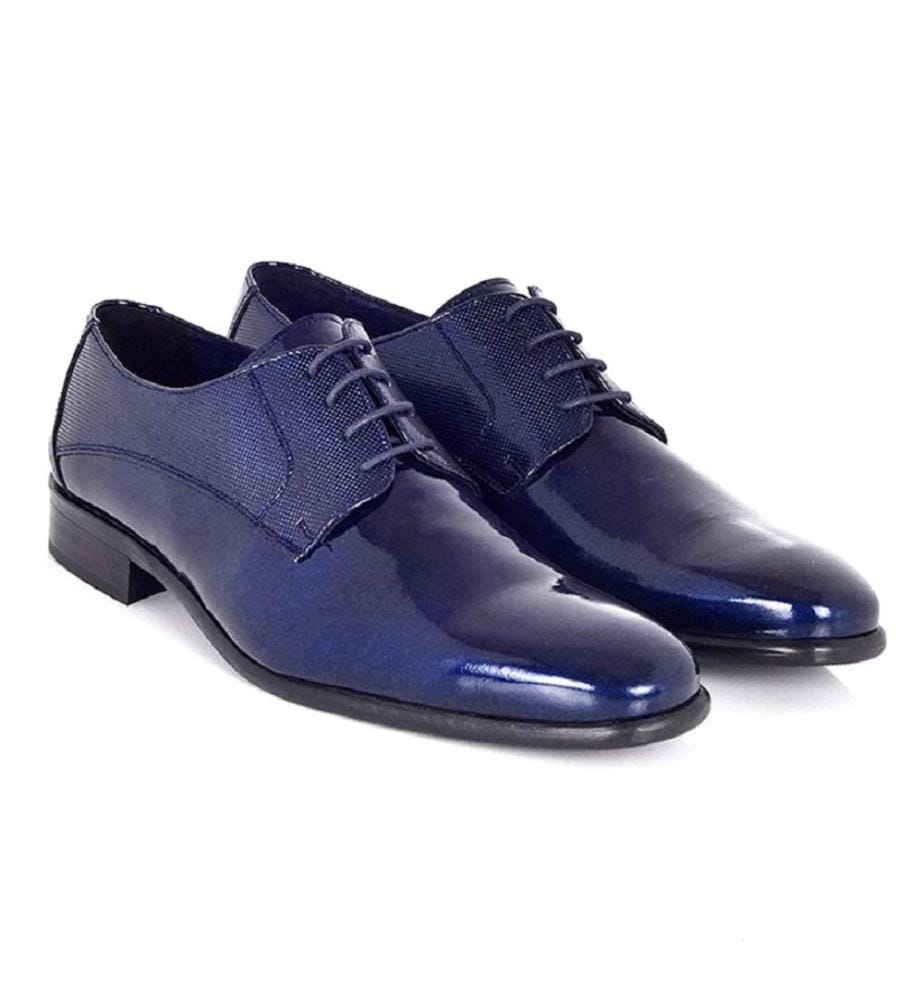 Derby en cuir bleu