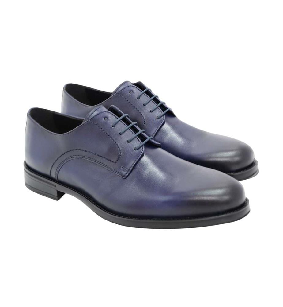 Derby en cuir - bleu