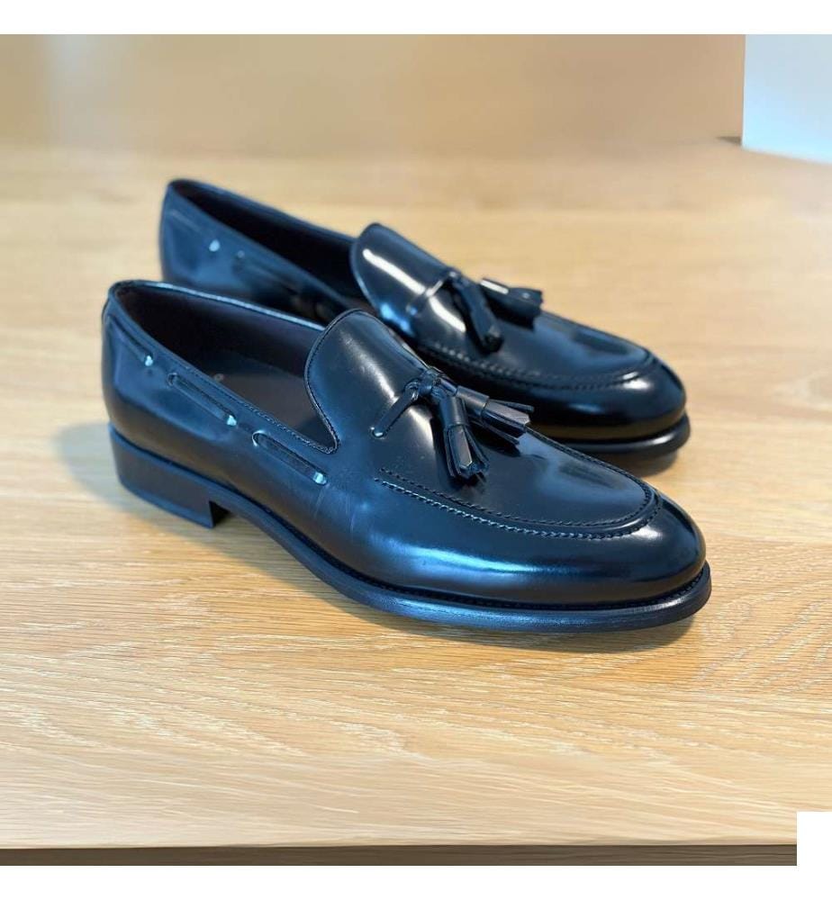 Mocassin en cuir - noir
