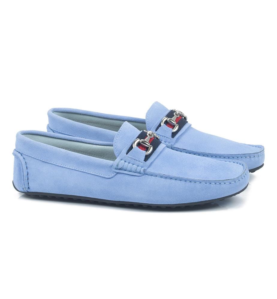 Mocassin en daim - Bleu