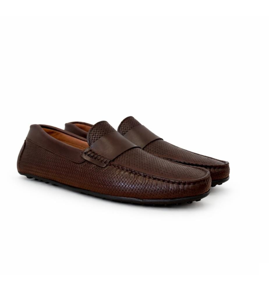 Mocassin en cuir marron