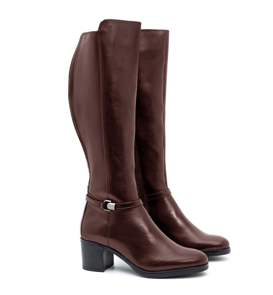 Bottes hautes en cuir - marron