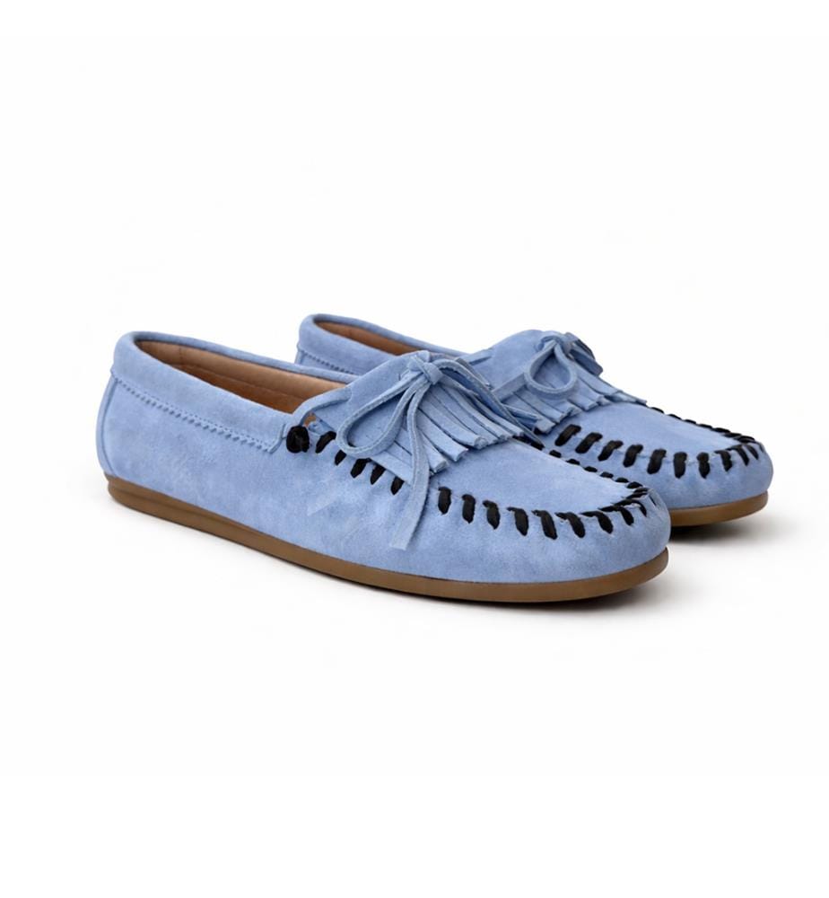 Mocassins en daim - Bleu