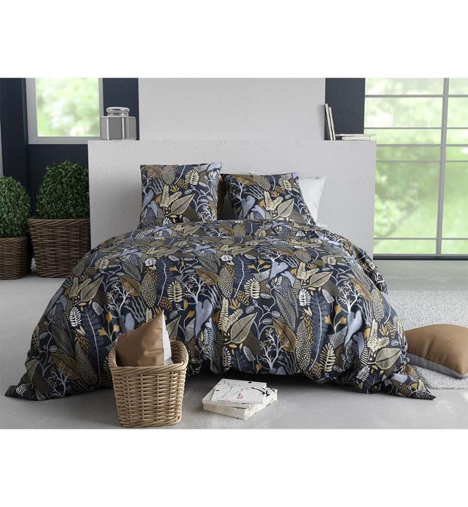 Parure Housse de Couette 3 pcs 220x240 cm + 2 Taies - 100 % Coton 57 Fils Emali