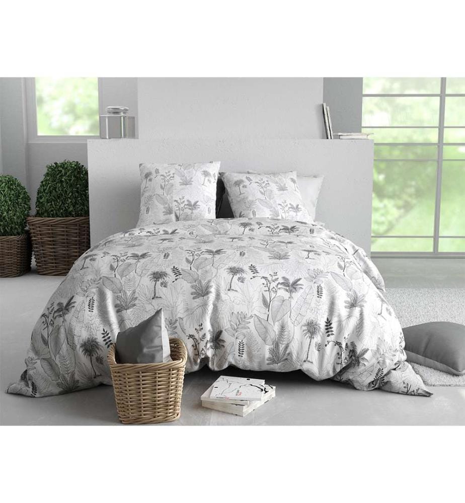 Parure Housse de Couette 3 pcs 220x240 cm + 2 Taies - 100 % Coton 57 Fils Merigold