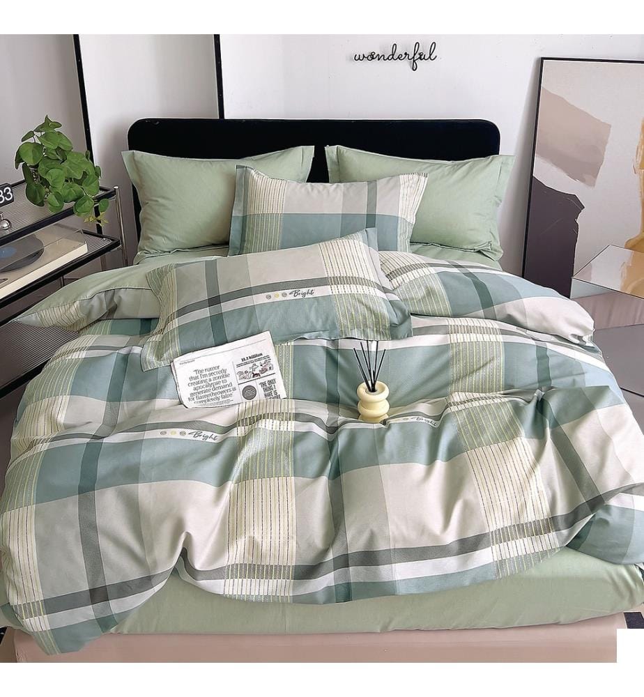 Parure Housse de Couette 3 Pcs 220X240 cm en Percale de Coton 80 Fils Althé