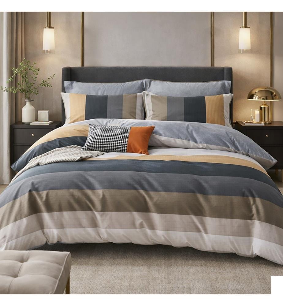 Parure Housse de Couette 3 Pcs 220X240 cm en Percale de Coton 80 Fils Urbane