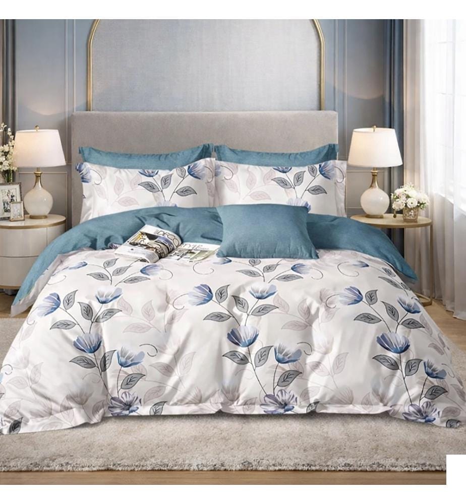 Parure Housse de Couette 3 Pcs 220X240 cm en Coton 57 Fils Caldie