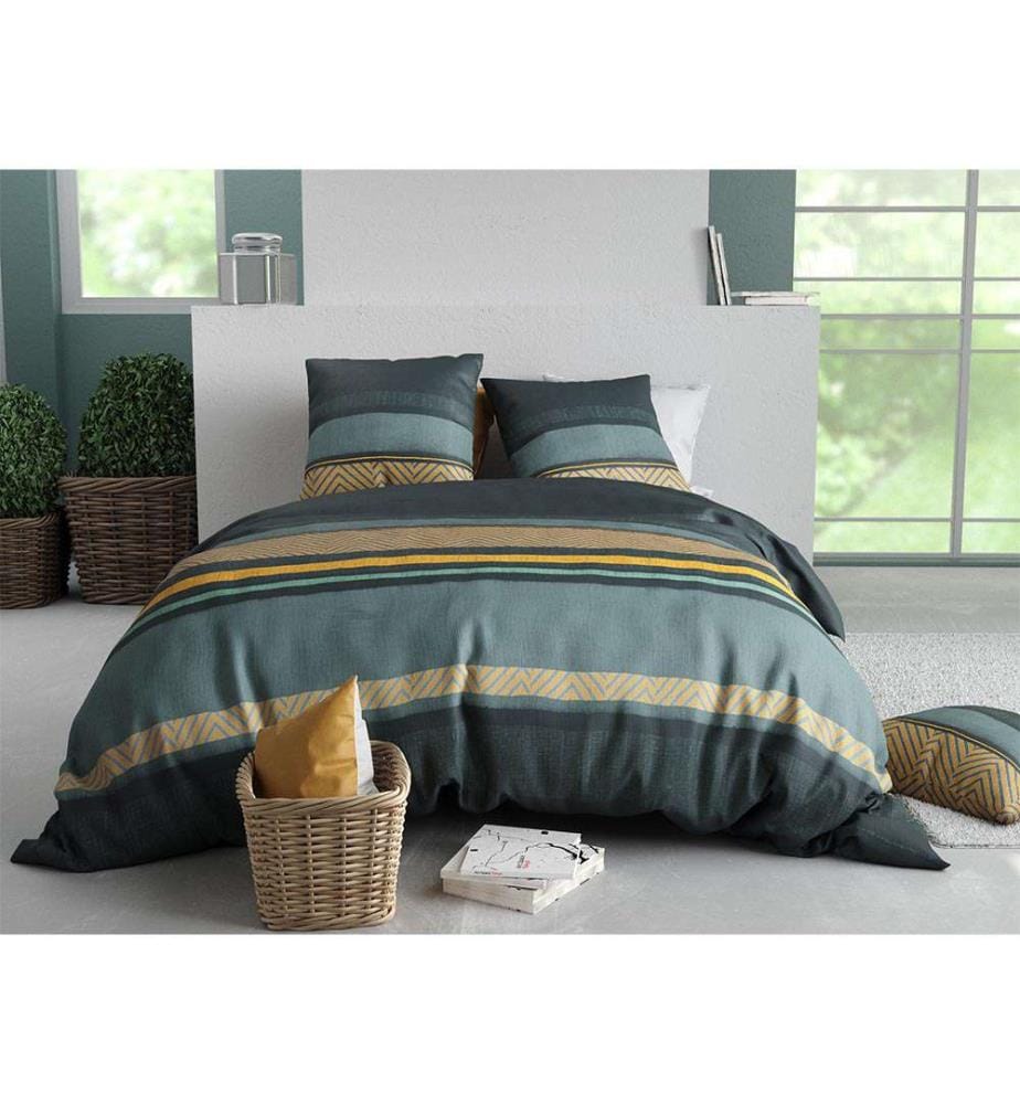 Parure Housse de Couette 3 pièces 260x240 cm - Multicolore