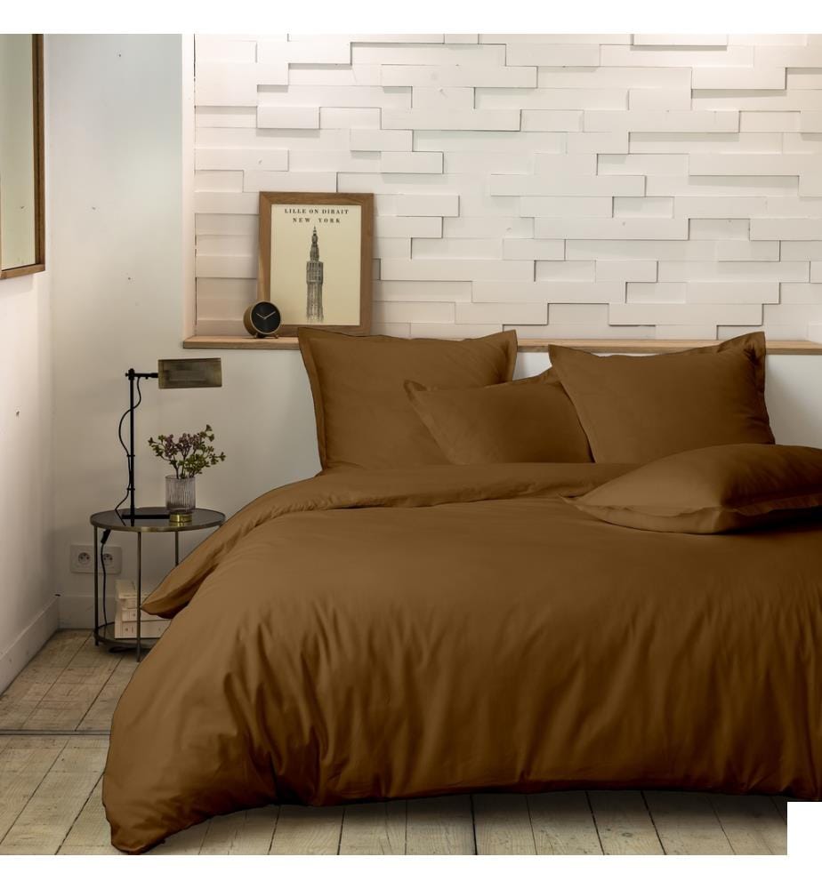 Parure Housse de Couette 3 Pcs 260x240cm - Ocre