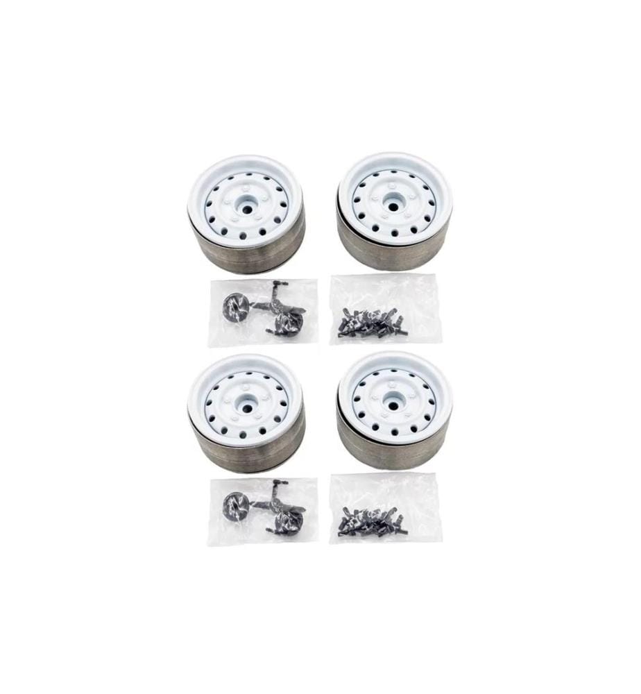 Hobbytech Jantes 1.9' Metal Beadlock Classic 1 Blanc, 4 pièces