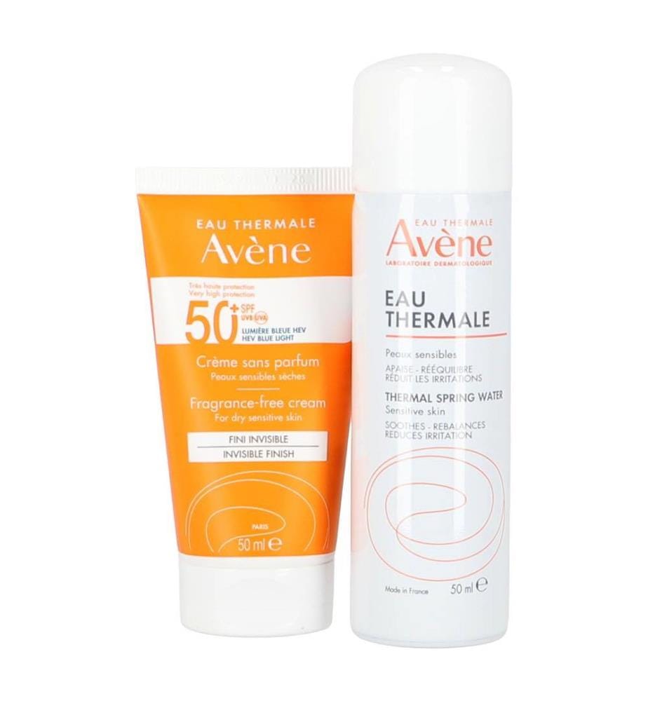 Crème Solaire sans Parfum Fini Invisible et Eau Thermale - 2 x 50 ml