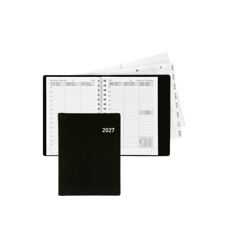 Biella Agenda commercial Rex Wire-O Non, 2027, Noir