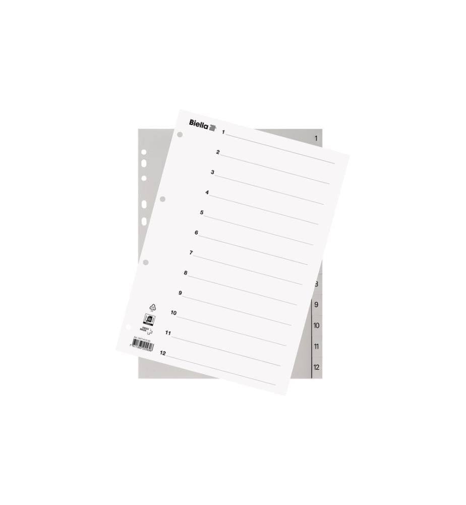 Biella Intercalaires A4 1 - 12 avec feuille d'index