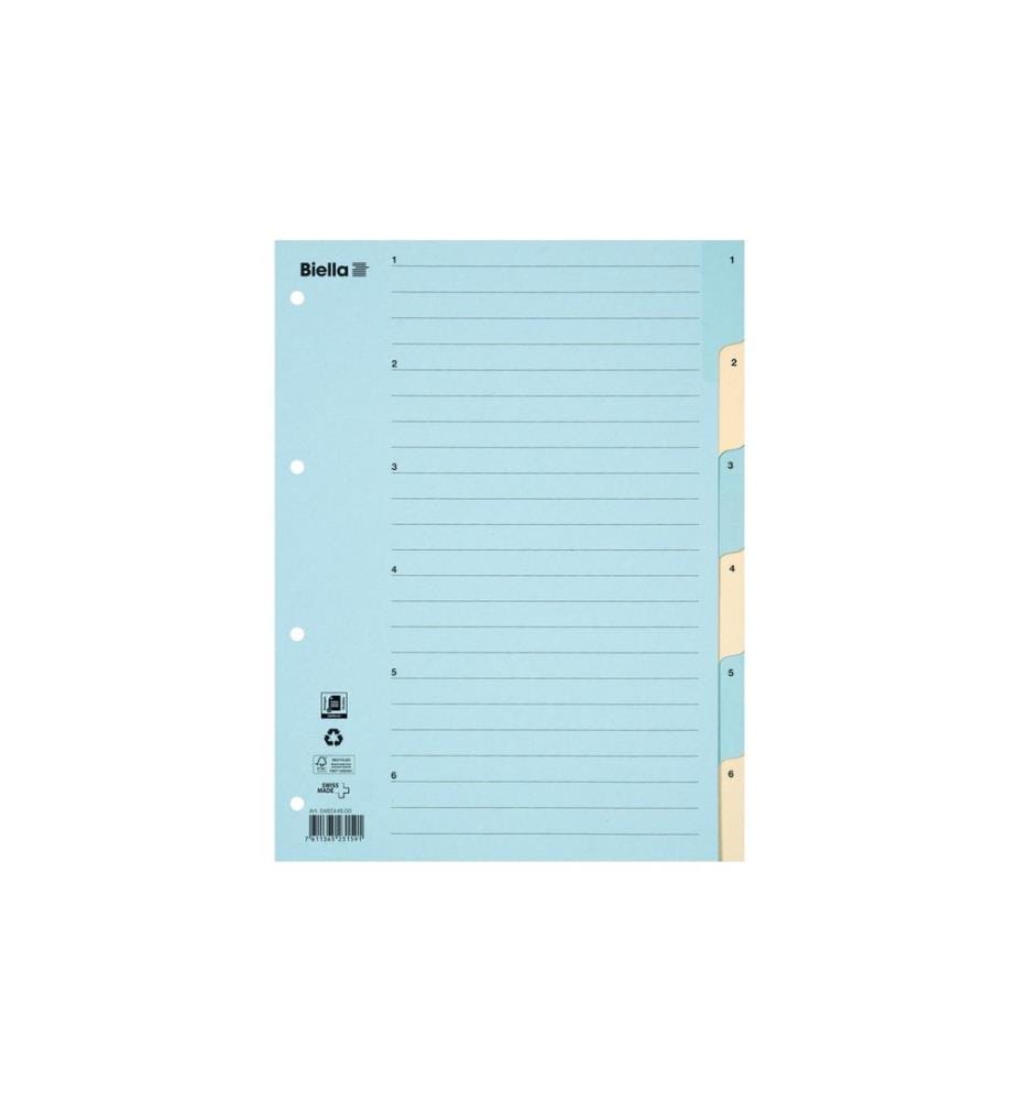 Biella registre A4 1 - 6 carton bleu