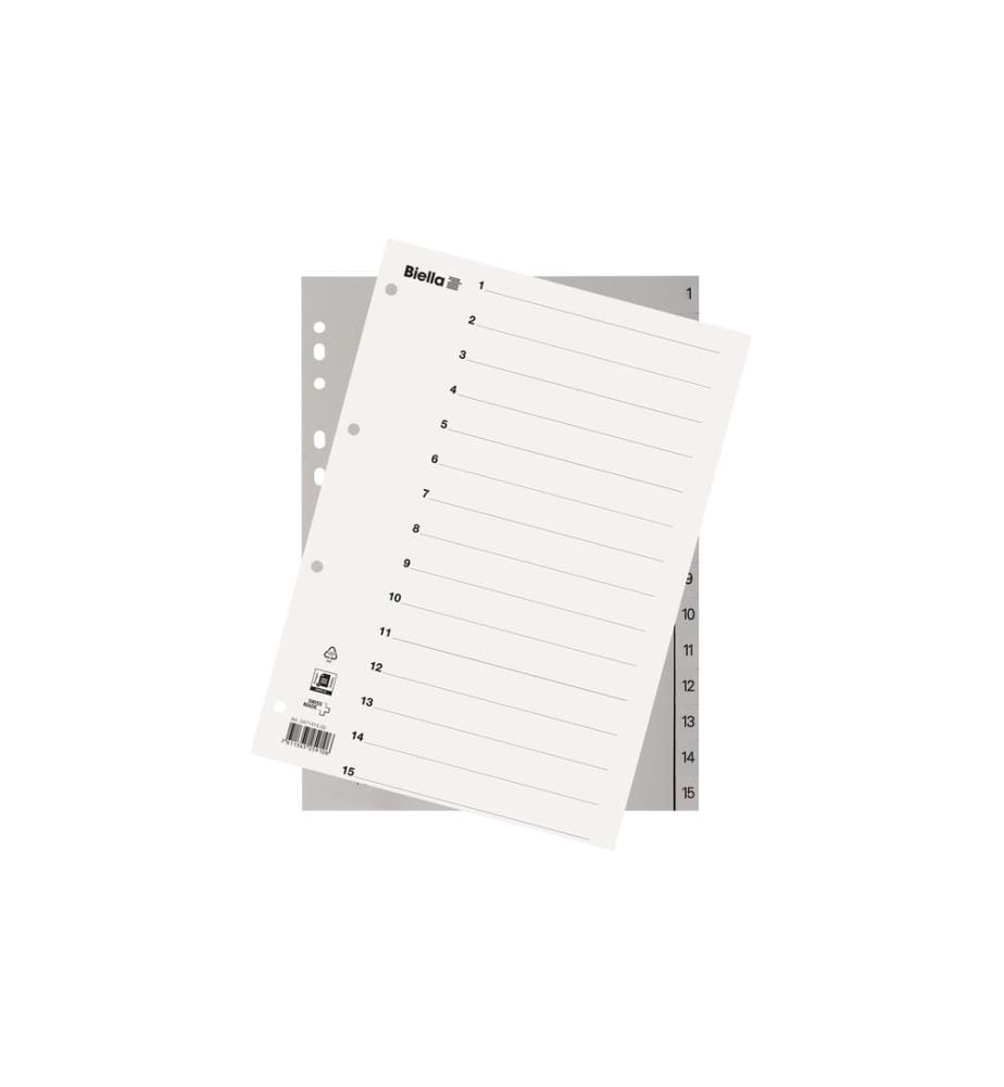 Biella Intercalaires A4 1-15 avec feuille d'index