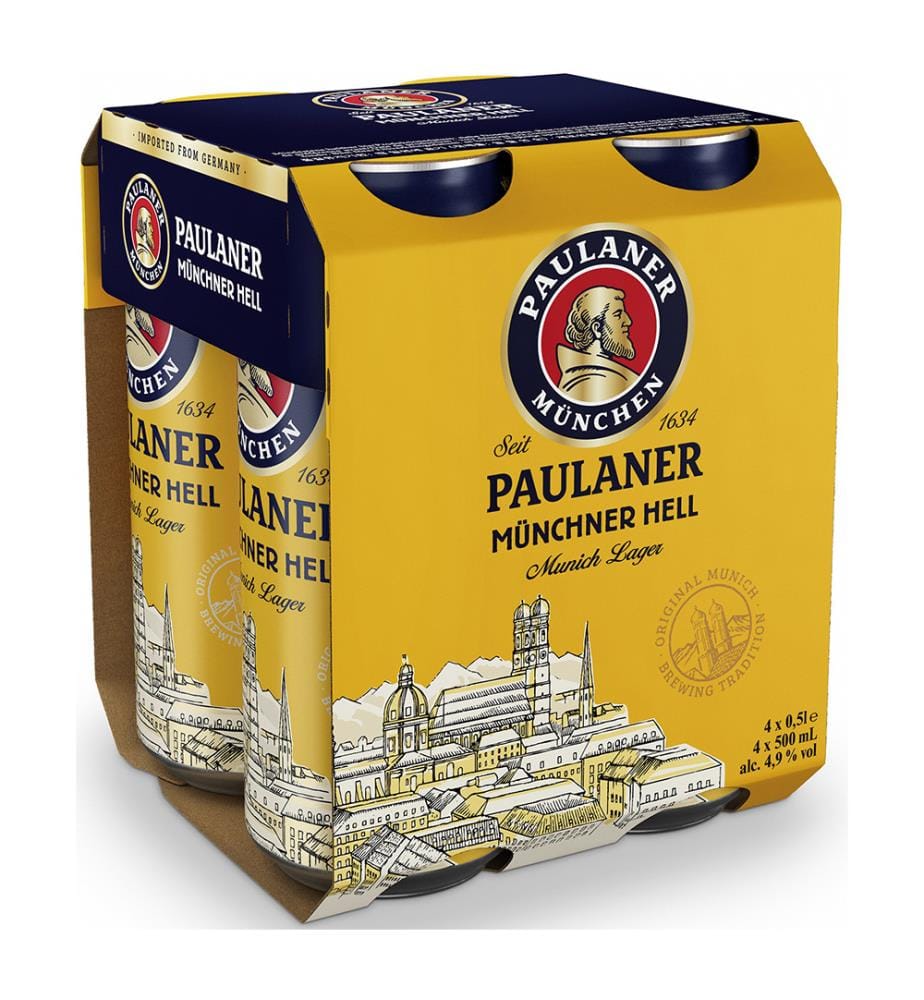 24 x Bière Münchner Hell Paulaner Canette 4.9% - 500ml