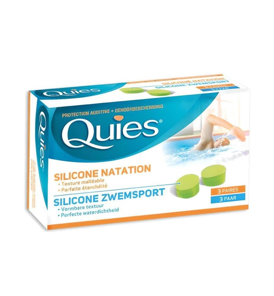 Quies Bouchons d'oreilles eau silicone adultes 3 paires