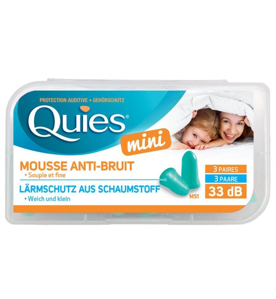 Quies Bouchons d'oreilles anti-bruit en mousse mini 6 pièces