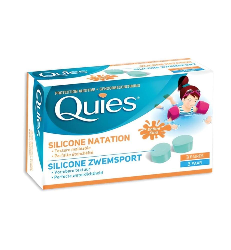 Quies Bouchons d'oreilles eau Silicone enfants 3 paires