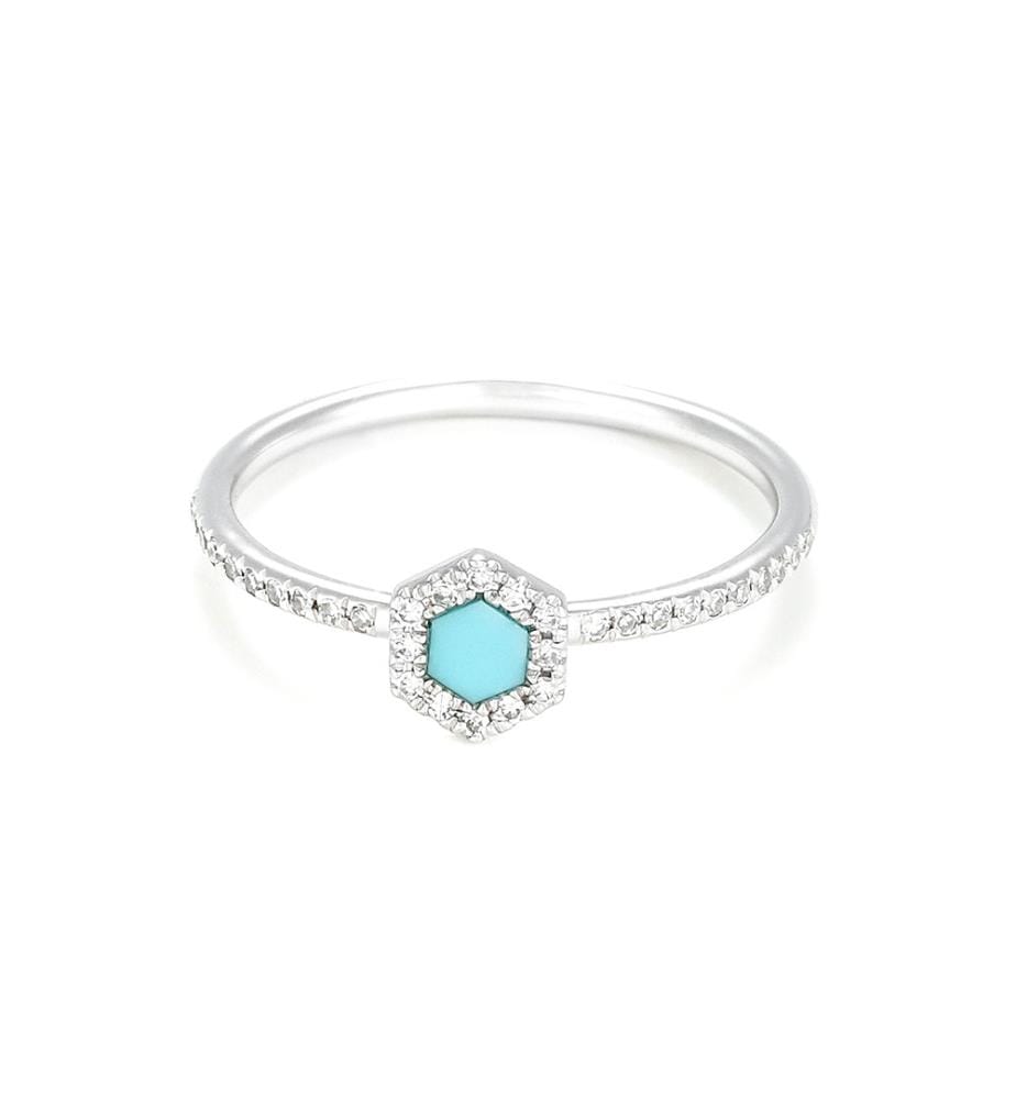 Bague Drymo - Argenté et Bleu Foncé