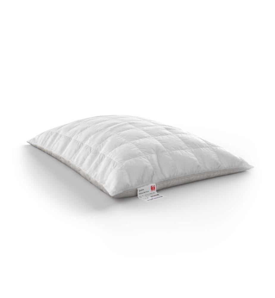 Oreiller en plumes avec housse matelassée, format Queen, rechargeable - 60 x 40 cm