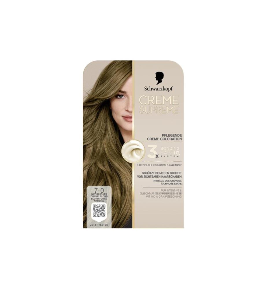 Schwarzkopf Crème de coloration capillaire Supreme 7-0 Blond foncé naturel