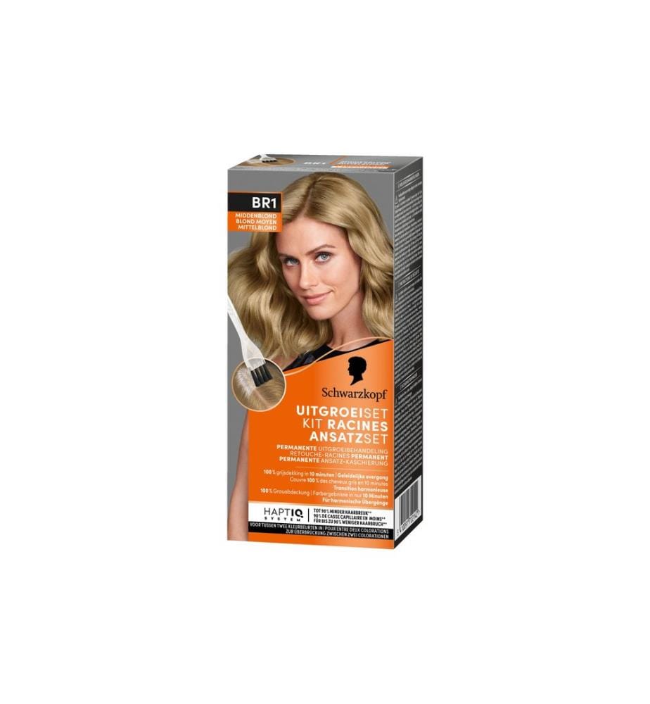 Kit de retouche racines Schwarzkopf Coloration Châtain moyen BR1