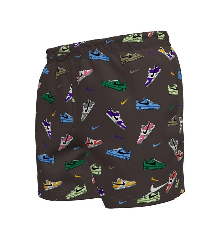 Short 5" Volley à imprimé multiple - Marron