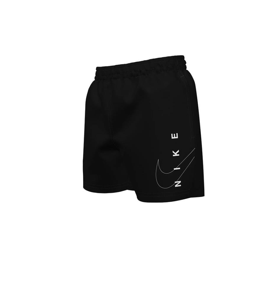 Short de Bain Volley 4" Split Logo - Noir