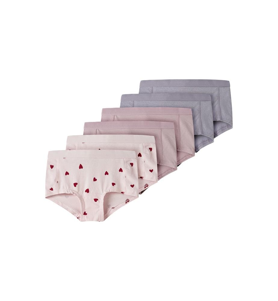 Lot de 6 Culottes - Ballerine avec imprimé curs lilas souvenir et gris lavande