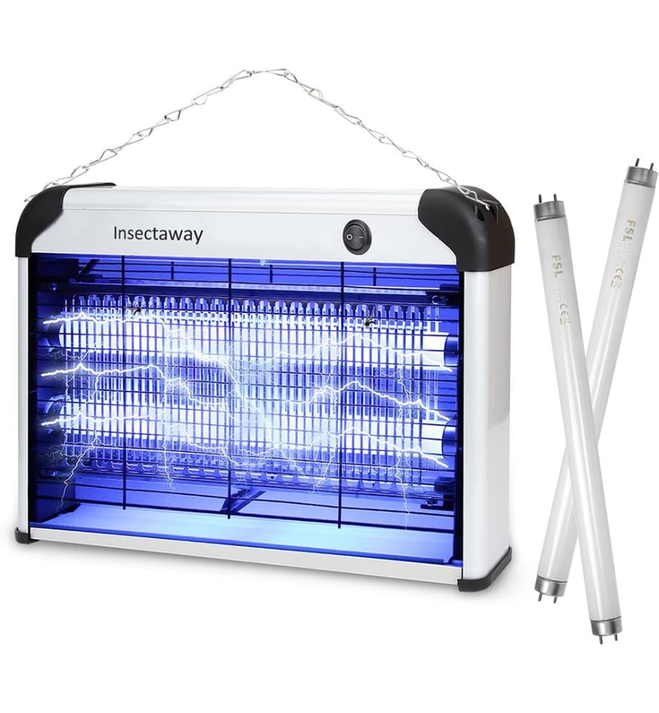 Double Grille Moustique Electrique Professionnel 20W - Argent