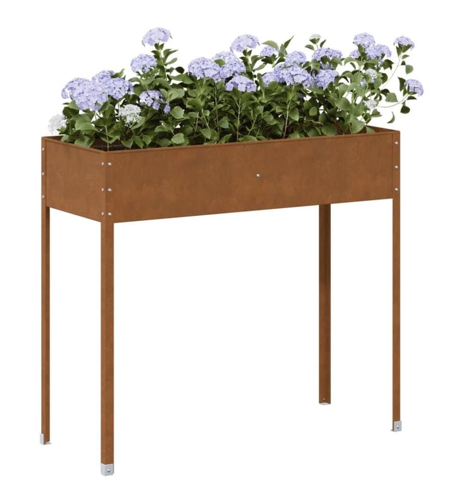 Jardinière 100,5x40,5x90 cm acier résistant aux intempéries