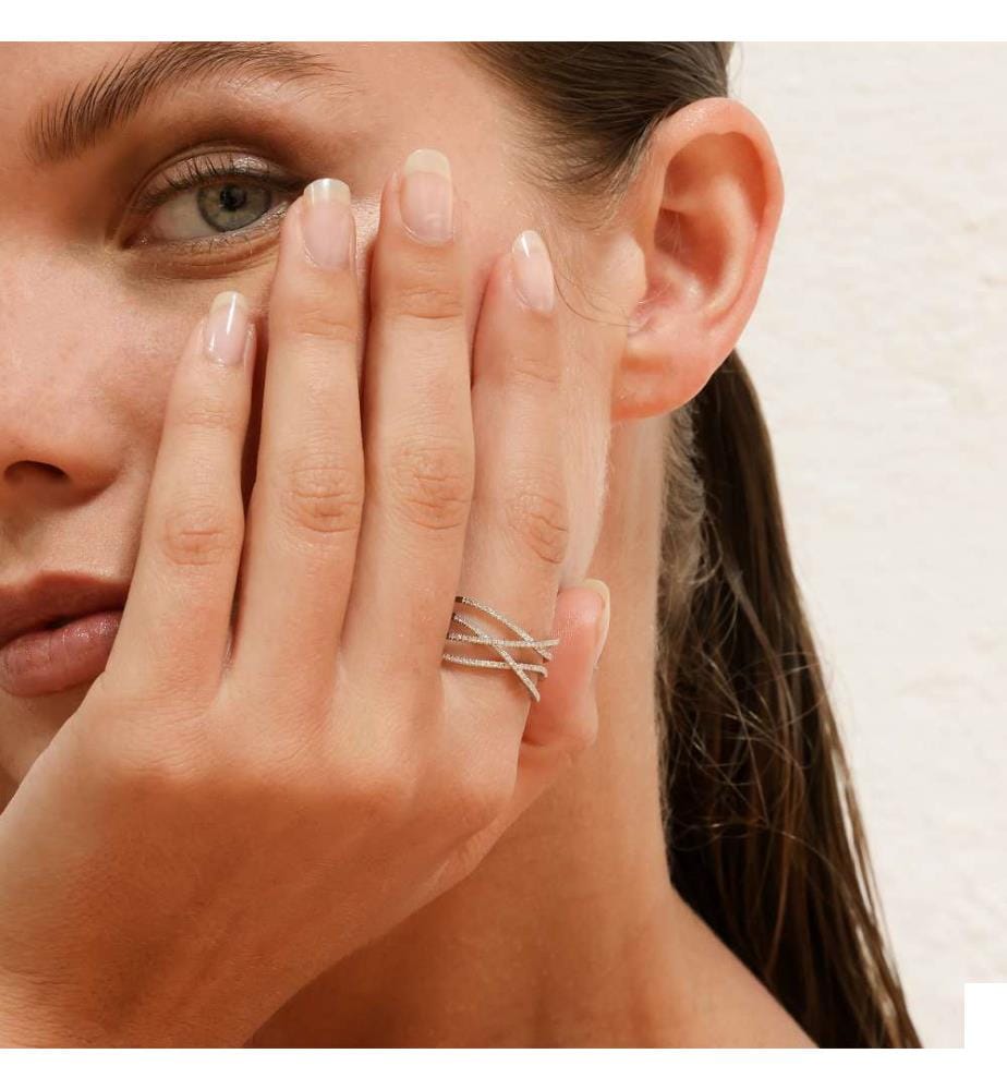 Bague Entrelacs Lumineux - Or Blanc 375/1000