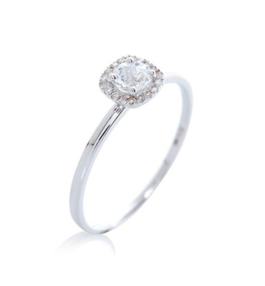 Bague Carré Topazien - Or Blanc