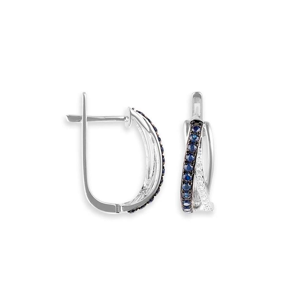 Boucles d'Oreilles Splendeur De Saphir - Or Blanc 375/1000