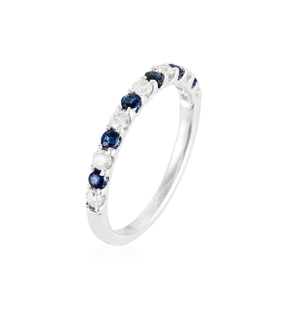 Bague Ecume Bleue - Or Blanc