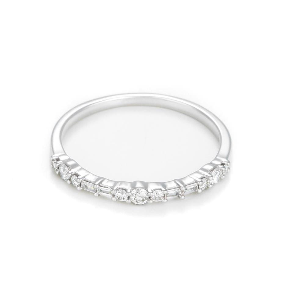 Bague Dot Line - Or Blanc