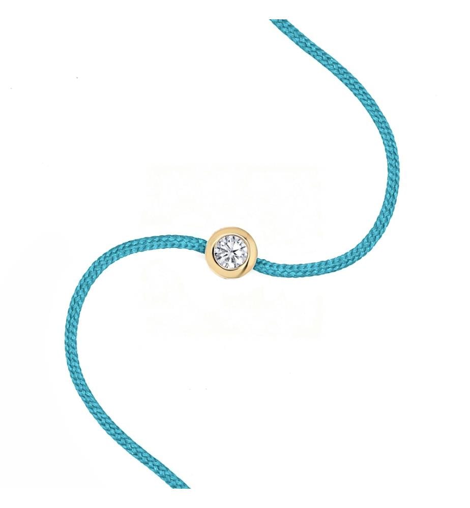 Bracelet corde Mon délicat bleu - Or Jaune