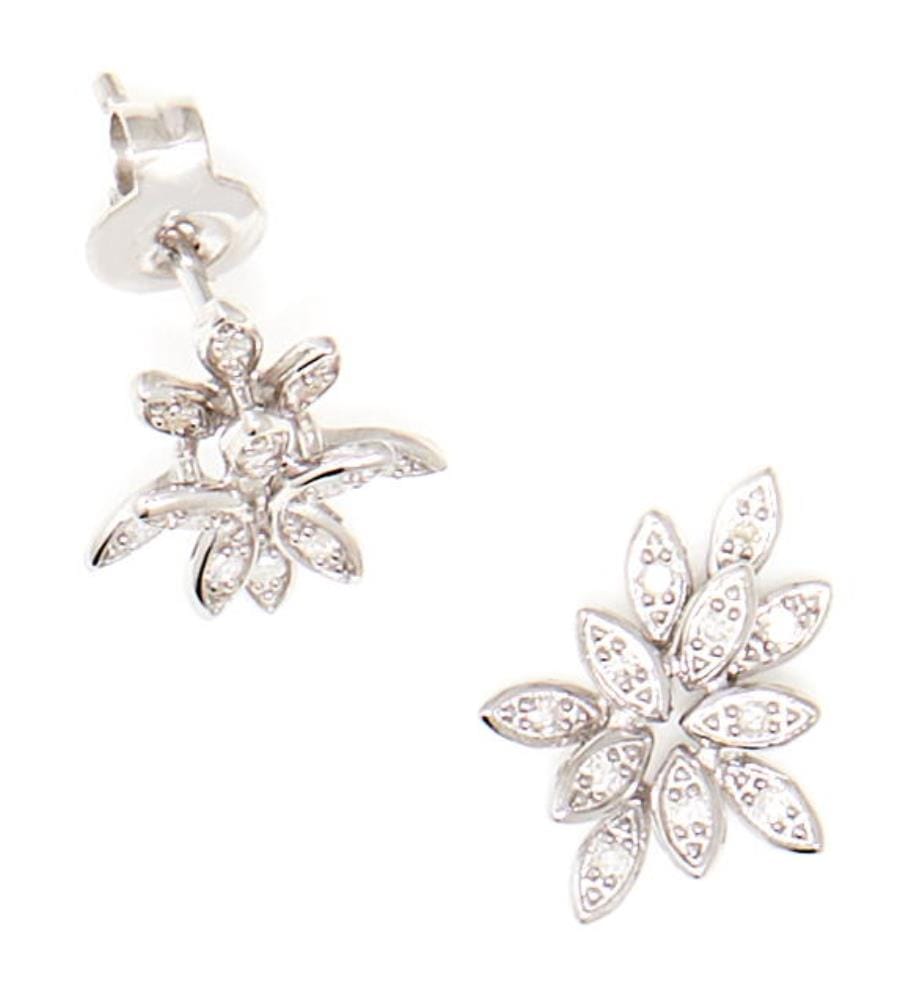 Boucles d'oreilles Bouquet - Or Blanc 375/1000