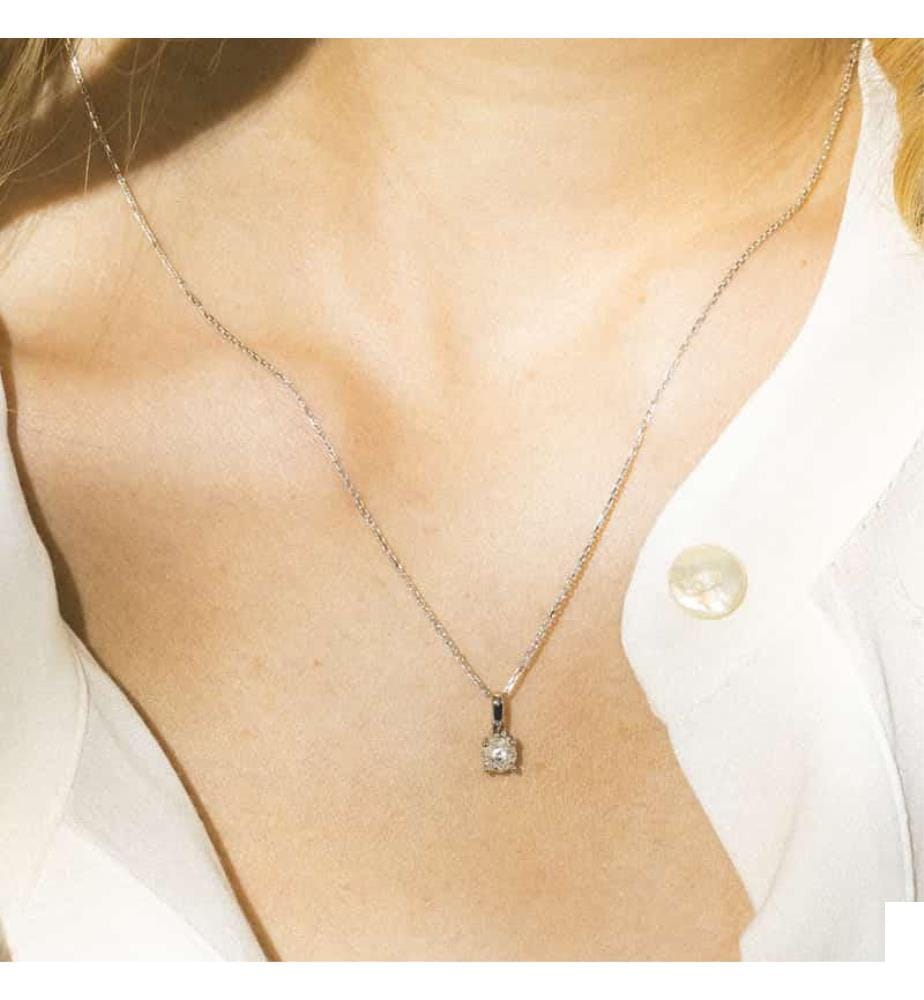 Pendentif Akna - Or Blanc 375/1000