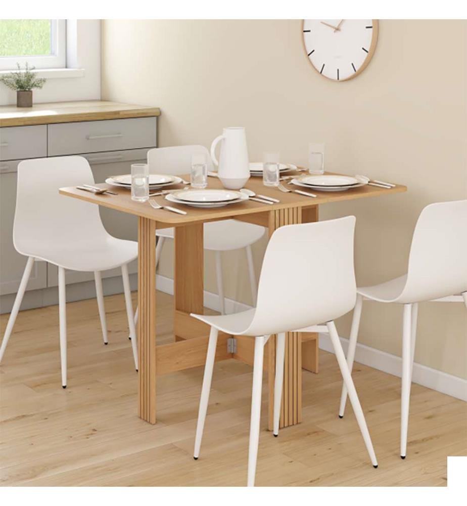 Table à manger dépliable Faustine bois et lattes 103cm