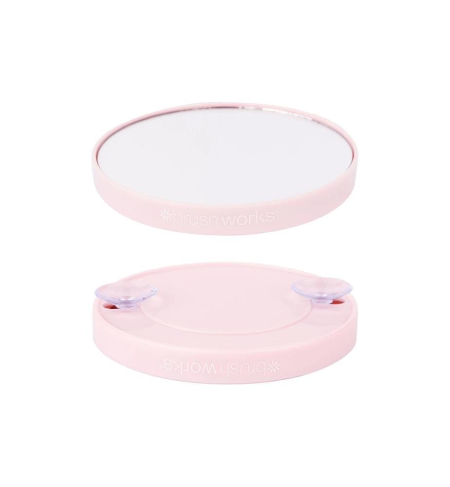 Brushworks Miroir grossissant 10 fois rose rond 8.5 cm