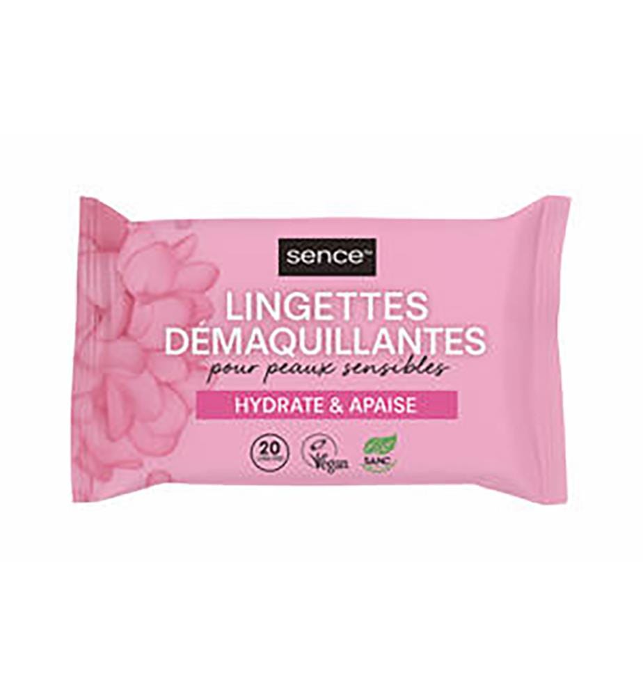Lot de 24 de 20 Lingettes Nettoyantes Démaquillantes Visage et Yeux Sensitive Peaux Sensibles